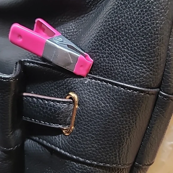 Tignanello Black Leather Bikercore Bohemian Hobo Shoulder Bag Satchel PurseTote - Picture 8 of 16